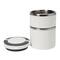 Kitchen Details 2-Tier Round Twist White Insulated Stainless Steel Lunch Box